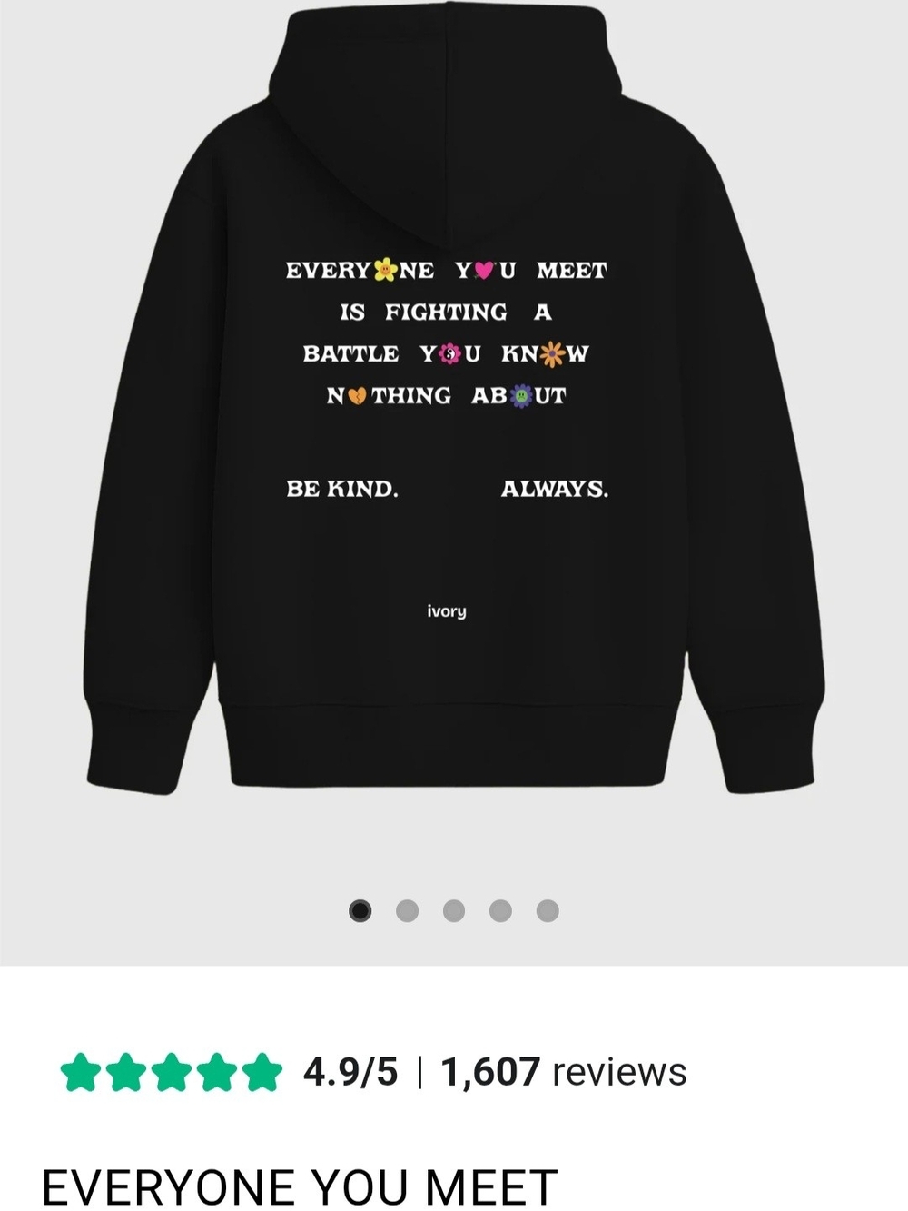 Source Unknown Black Graphic Hoodie with Colorful Accent Symbols